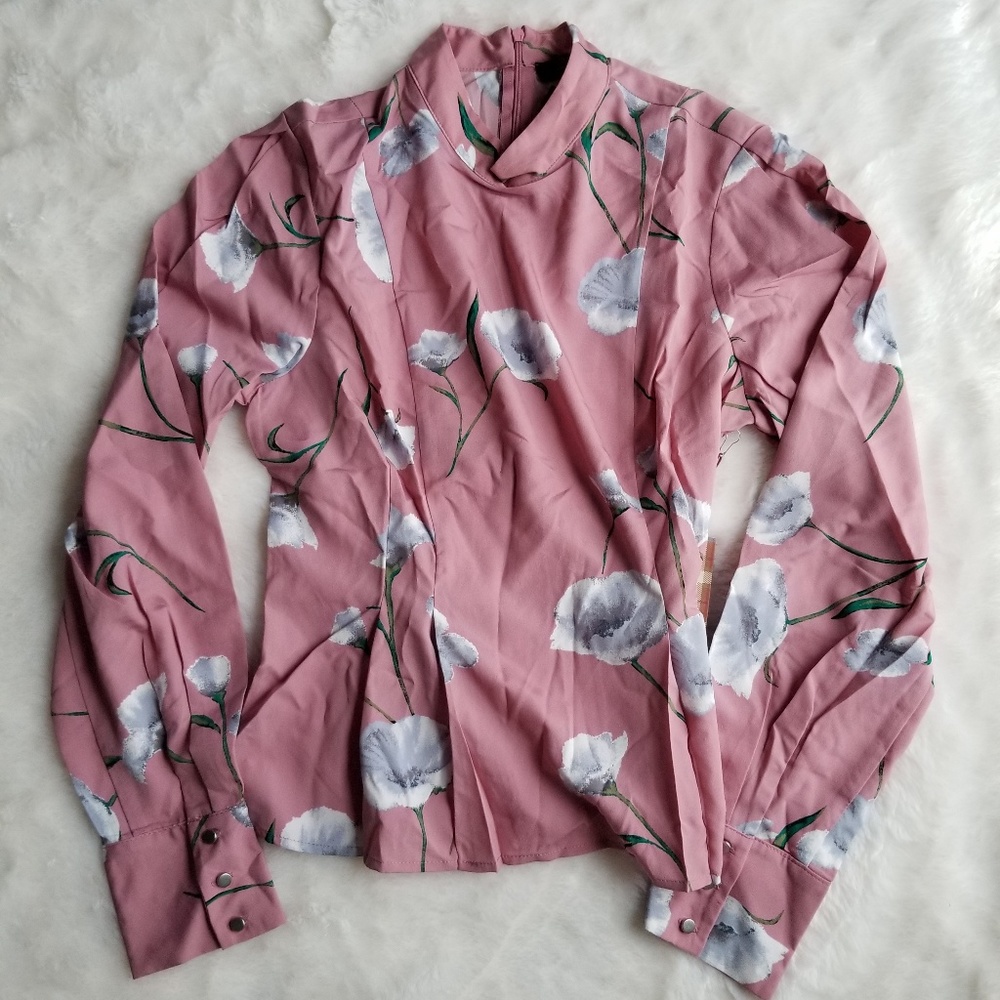 NWT Forever 21 Pink Floral Blouse